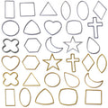 Open Geometric Frame Charms in Gold and Silver Tones view 1