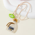 Beaded Tequila Bottle And Lime Charm On Braided Cord view 3