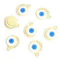 Colorful Round Rhinestone Evil Eye Pendant Charms in 12 Styles view 10
