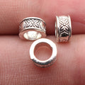 8x8x4.4mm 0.72g Multicolor Zinc Alloy Engraved Flower Texture Large Hole Spacer Beads for Bracelet Making
