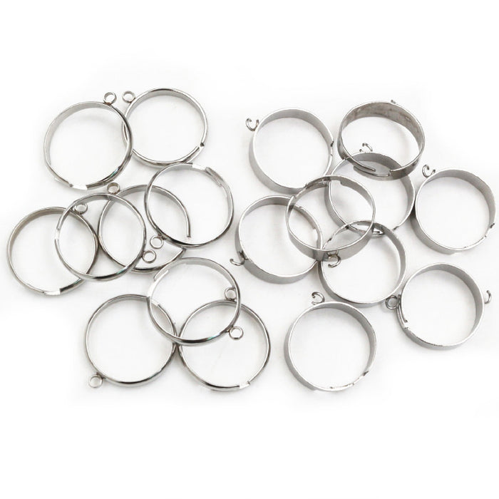Stainless Steel Open Ring Components with Small Attachment Loops