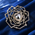 Geometric Crystal Web Brooch Pin in Three Jewel Colors view 3
