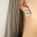 Square Sunburst Heart Stud Earrings And Matching Pendant Necklaces view 2