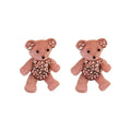 Pink Crystal Teddy Bear Earrings and Pearl Bear Necklace view 5