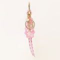 Pink Beaded Letter Keychain Initial Charm Cord Bag Clip view 7