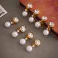 Crystal Pearl Clip Earrings and Crystal Ear Cuffs in Two Finishes view 2