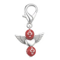 Red Cross Bead Angel Keychain Silver Clasp Six Styles view 8