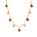Teardrop Crystal Station Necklace in Five Color Styles view 5