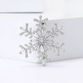 Silver Crystal Snowflake Brooch Clear Blue Stone Accents view 3
