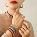Baguette Cubic Zirconia Necklace And Bracelet Multi Color Set view 1