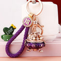 Pearl Filled Treasure Bowl Keychains in Red Gold and Purple view 7