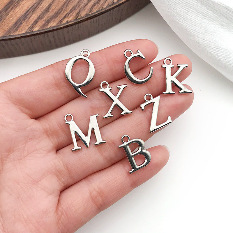 Plated Zinc Alloy Letter Charm Pendant for DIY Earrings Necklace Handmade Jewelry