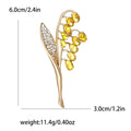 Crystal Grain Spray Brooch Gold Stem Four Color Stones view 9