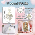 Natural Wood Bride And Groom Heart Keychain With Bead Accents view 4