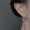 Silver Tone Irregular Open Round Hoop Earrings For Women view 2