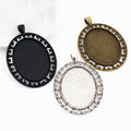 Greek Key Oval Pendant Tray Jewelry Making Components view 1