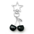 Black and Red Cherry Star Metal Clasp Keychain Set view 5