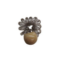 Smoky Clear Spiral Coil Hair Ties With Silver Or Brown Round Bead view 5
