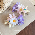 Starfish Floral Duckbill Hair Clips Pink Purple White Cream view 4