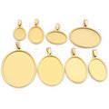 Stainless Steel Oval Pendant Trays Jewelry Making Components view 4