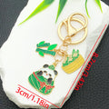 Two-Style Green Panda Rice Dumpling Double Ring Keychain Collection view 6