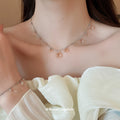 Silver Tone Clear Round Drop Necklace And Bracelet Set Options view 1