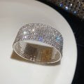 Wide Rhinestone Mesh Open Cuff Bangle Bracelets Nine view 6