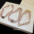 Brown Lace Choker Necklaces with Floral Medallions view 4