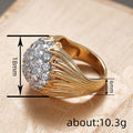 Domed Clear Stone Filigree Statement Ring In Gold Tone view 4