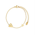 Paper Airplane Star Charm Necklace in Gold Steel Rose Gold view 4