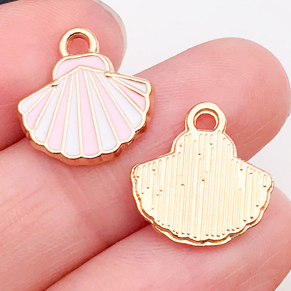 Enamel Zinc Alloy Shell Starfish charm pendants for DIY bracelets necklaces earrings keychains