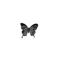 Layered Black Translucent Butterfly Open Ring In Two Sizes view 5