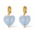 Sparkling Faceted Heart Drop Earrings in Nine Colors view 8