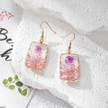 Square Resin Dried Flower Wire Frame Earrings 6 Colors view 7