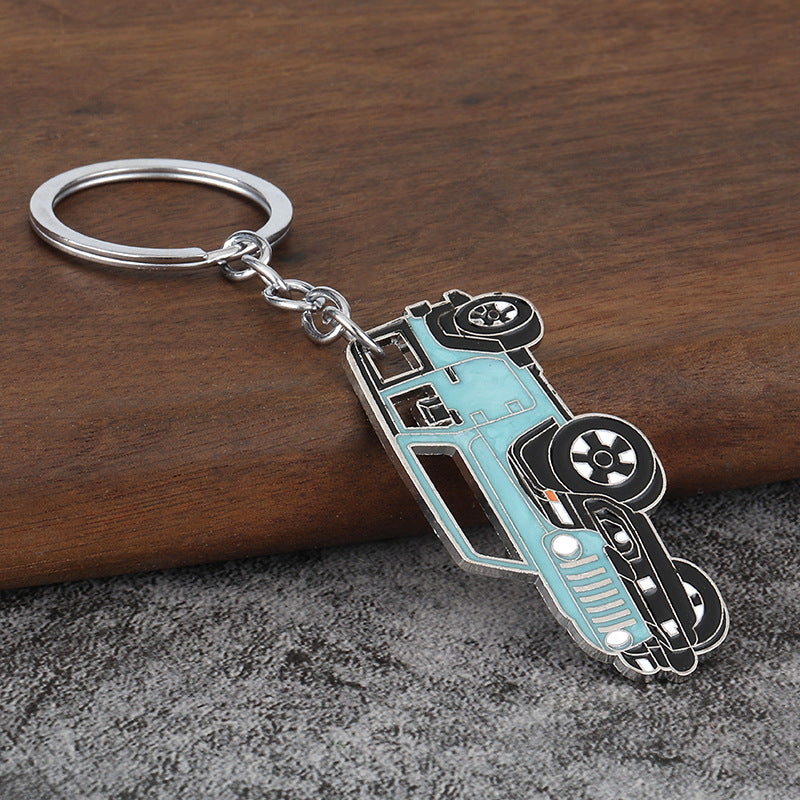 Off-Road Pickup Truck Metal Keychain for Car Keys and Backpack