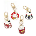 Gold Tone Maneki-Neko Enamel Keychains Lobster Clasp Three Styles view 2