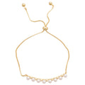 Silver Gold Flower Pearl Crystal Adjustable Bracelet view 5