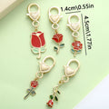 Rose, Sunflower and Flower Charm Keychains in 18 Pictured Variations for Bags and Keys view 2