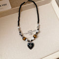 Blue Rose Pearl Necklace Black Heart Pendant Bee Charm Styles view 7
