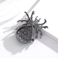 Aqua Silver Tone Spider Crystal Metal Brooch Pin for Jackets and Lapels view 3