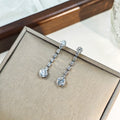 Gold and Silver Clear Look Long Line Dangle Earrings view 7