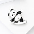Black And White Panda Skateboard Brooch With Crystal Accent view 3