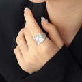 Gold Steel Open Signet Ring Textured Organic Face Size 7 view 6