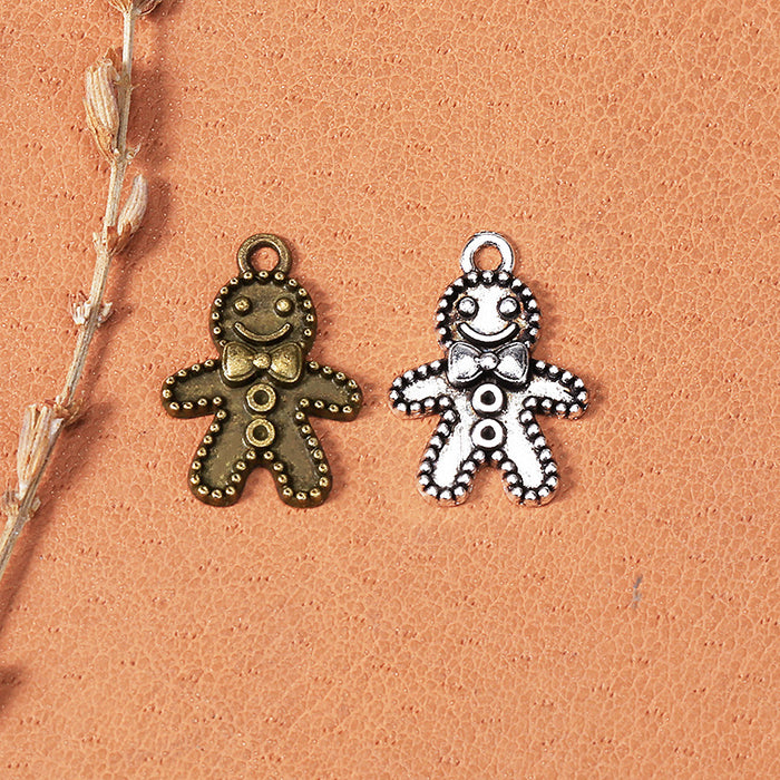 Vintage Snowman Bow Christmas Alloy Charm 18x13mm