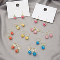 Blue and Yellow Peach Novelty Long Threader Earrings view 1