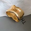 Wide Wavy Metal Cuff In Gold Or Silver Tone With Mixed Gallery Designs view 6