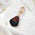 Black Resin Pressed Flower Keychains in Six Designs view 5