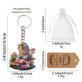 Flower Crown Praying Girl Printed Wood Keychain Split Ring view 2