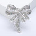 Large Crystal Bow Brooch With Pearl Rows in Three Finishes view 8