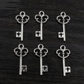 Ornate Skeleton Key Charms in Antique Silver and Bronze Tones view 3